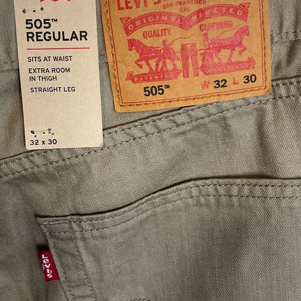 Levi’s 505 Regular Fit Khaki Jeans Men’s 32x30 - Picture 3 of 11